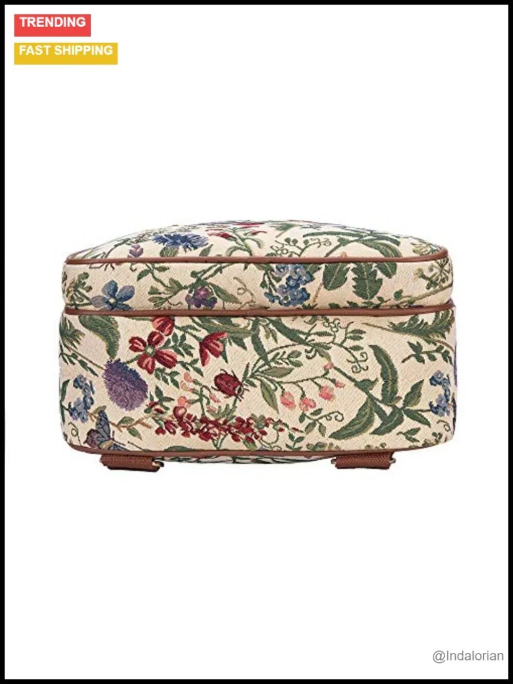 Women Floral Tapestry Laptop Backpack Rucksack 3 Zip Compartments
